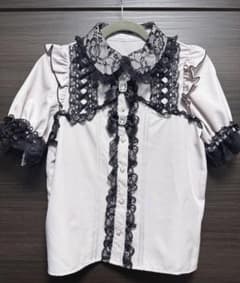 NOEMIE キラキラリボンレースアップブラウス ピンク×ブラックのサムネイル