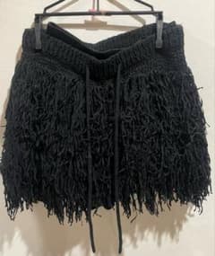 jonnlynx フリンジ ニット ショートパンツ ブラック