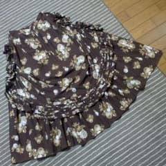 W】ワンダフルワールド スカート オーガンジー入りストール付き 花柄