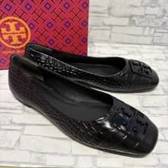 未使用級✨トリーバーチTORYBURCH フラットシューズ クロコ型押し24cm