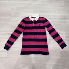 RALPH LAUREN ラガーシャツ 160cm ピンク ネイビーのサムネイル