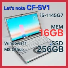 Windowsノート本体 Let's note SV1 CF-SV1RFLVS 16GB office Panasonic Let's note CF-SV1 Windows11 i5 Netbooks PC 12.1 inch
