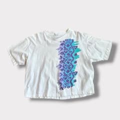 80s USA製 総柄 プリント Tシャツ アート柄 ボックスシルエット