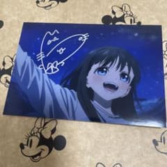 ツヅキエイミ　鉛筆画 女の子 セーラー服 サイン入り アニメ 明日ちゃんのセーラー服 村上まなつ サイン入りブロマイド