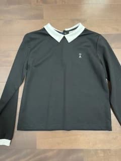 ポンポネットジュニア　襟付き　長袖　カットソー　Tシャツ　150 黒　ブラックのサムネイル