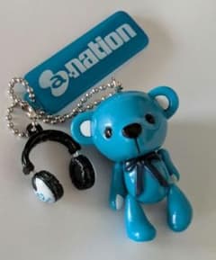 [Rare] a-nation Blue Teddy Keychain Black Headphones