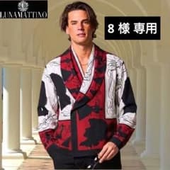 LUNA MATTINO　総柄シャツジャケット　バロック　白×赤×黒　Mサイズ LUNA MATTINO 総柄シャツジャケット バロック 白×赤×黒 Mサイズ - メルカリ