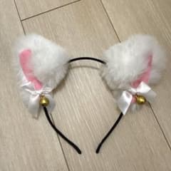 猫耳 カチューシャ コスプレ用 ホワイトのサムネイル
