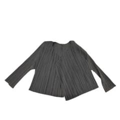 PLEATS PLEASE シア カーディガン ショート ボレロ 七分袖 グレー PLEATS PLEASE プリーツプリーズ 七分袖ショートボレロ グレー 3
