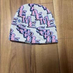 美*生様 Supreme ニット帽 ビーニー 総柄 ピンク ホワイトのサムネイル