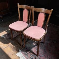 家具 CRES クレス ベントウッドチェア 曲げ木椅子 2脚 アンティーク ① CRES クレス ベントウッドチェア ポーランド製 東欧 2脚セット 木製 A