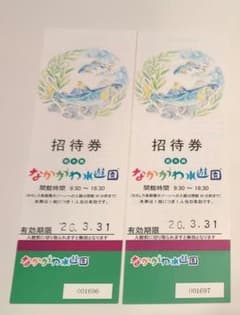 なかがわ水遊園 招待券 2枚セットのサムネイル