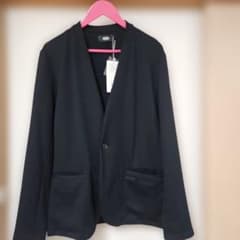 【新品タグ付】AZUL BY MOUSSY ノーカラージャケット 黒 L 伸縮のサムネイル