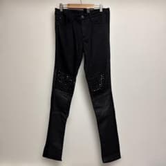 PLAYME JEANS スタッズ レザー ブラックスキニーデニム - メルカリ