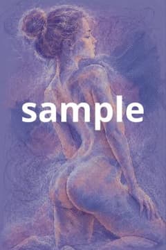 一点物✨静謐の背中｜現代アート 裸婦画 抽象画 インテリア アート 紫