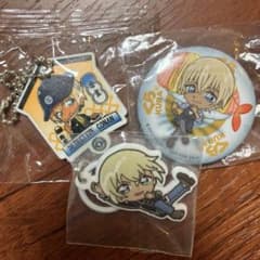 コナン×くら寿司　安室透　めじるしアクセサリー　キーホルダー　缶バッジセットのサムネイル