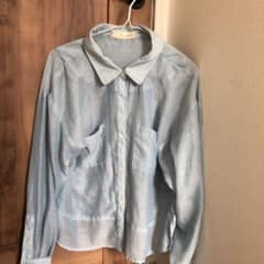 snidel くすみブルー　シアーシャツ　FREEのサムネイル