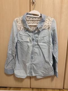 かもね様専用 レース装飾 デニムジャケット バックレースアップのサムネイル