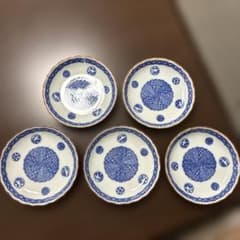 染付 皿 5枚セット 輪花皿 伝統文様 染付 皿 5枚セット 輪花皿 伝統文様 - メルカリ