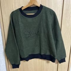 Smile刺繍 スウェット カーキ×ブラックのサムネイル