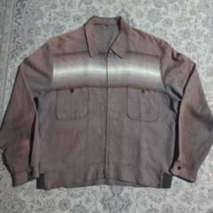 50s ギャバジャン シャドーボーダー レーヨン 古着 ビンテージ 60s 