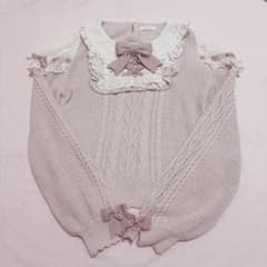 ♥LIZLISA スクエアヨークフリルニット ピンクのサムネイル