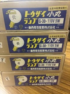 トウザイ小丸 G-30 110V 5W 電球 25個入　クリア球　12箱セット トウザイ小丸 G-30-110V 5W イエロー電球 4箱セット - メルカリ