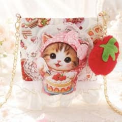 スイーツ 猫 パネル生地 サコッシュ ケーキ ♡ - メルカリ