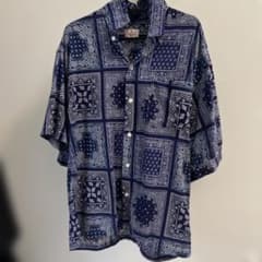 RODEO CROWNS バンダナ柄 半袖シャツ 短パンセットあっぷネイビーのサムネイル
