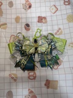 ハンドメイド リボンバッグチャーム グリーン 推し活のサムネイル