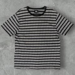 80s復刻】Stussy ステューシー 総柄ボーダー ぐるぐる渦巻き Tシャツ 