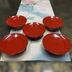 川連漆器　椿皿　5客　未使用 川連漆器 椿皿 5客 未使用 - メルカリ