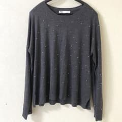 さやか様。ZARA♡ザラ　キラキラパーツ付きニット　Lのサムネイル