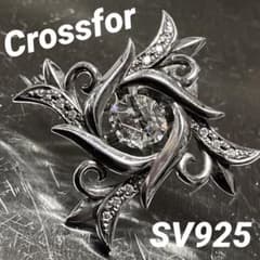 Crossfor クロスフォー メンズ ピンブローチ SV925 ブラックホール Crossfor クロスフォー メンズ ピンブローチ SV925 ブラックホール