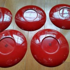 朱塗り 銘々皿 5枚セットのサムネイル