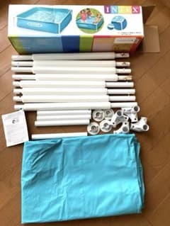 NTEXプール ミニフレーム122×122×30cm インテックス 数回使用のサムネイル