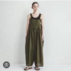 fog linen work フォグリネンワーク オリーブ サロペットのサムネイル