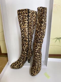 ロングブーツ ニーハイブーツ ヒョウ柄のサムネイル