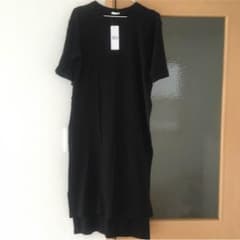 N21様専用です☆GU ディープスリット ロングTシャツ 黒のサムネイル