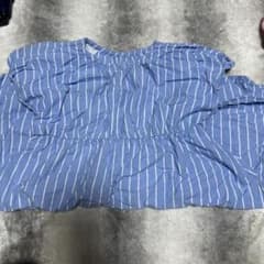 après les cours 半袖シャツ 130cm 青と白のストライプのサムネイル