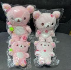 벚꽃 리락쿠마 붙여서 봉제 인형 장난감 인형 4 점 세트