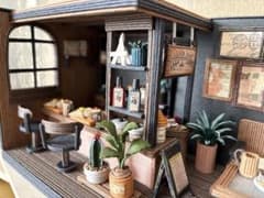 エコクラフト　紙バンド　ミニチュアカフェのサムネイル