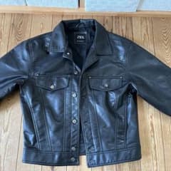 ZARA ブラック フェイクレザージャケット Mのサムネイル