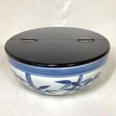平水指 竹紋 染付 洞華苑 塗蓋付 木箱入 茶道具 古物品 - メルカリ