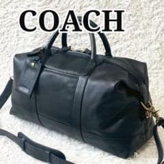COACH オールドコーチ レザー ボストンバッグ ブラック 大容量 2way