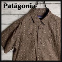 Patagonia◎半袖 アロハシャツ 総柄 ロゴ D545 - メルカリ