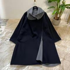 セオリーリュクス カシミヤ混 リバーコート リバーシブル ダブルフェイス セオリーリュクス カシミヤ混 リバーコート リバーシブル ダブル