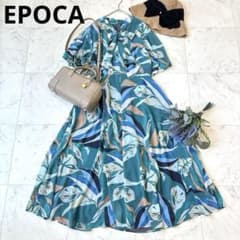 EPOCA エポカ ハンドドローイング ワンピース 半袖 ロング シフォン L EPOCA エポカ ハンドドローイング ワンピース 半袖 ロング シフォン L