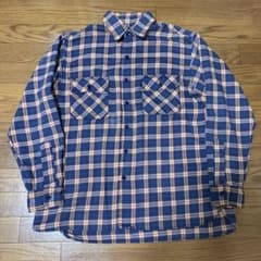ビンテージ jCペニー　チェックネルシャツ　古着　ボロ　ダメージ