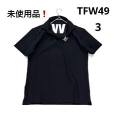 未使用品❗️TFW49 半袖ポロシャツ ブラック サイズ3 S程度 カモフラ襟